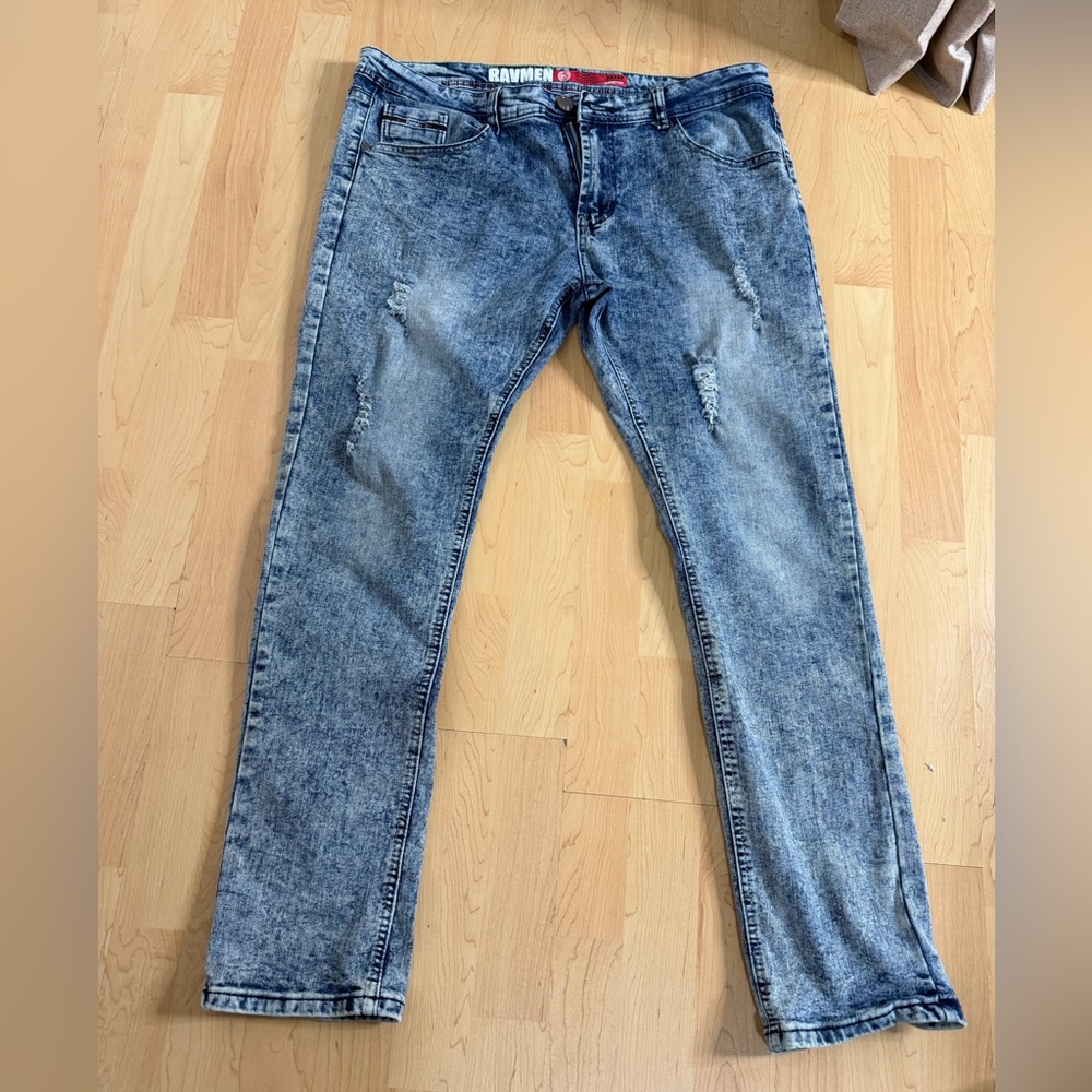Men's Faded Blue Skinny Jeans